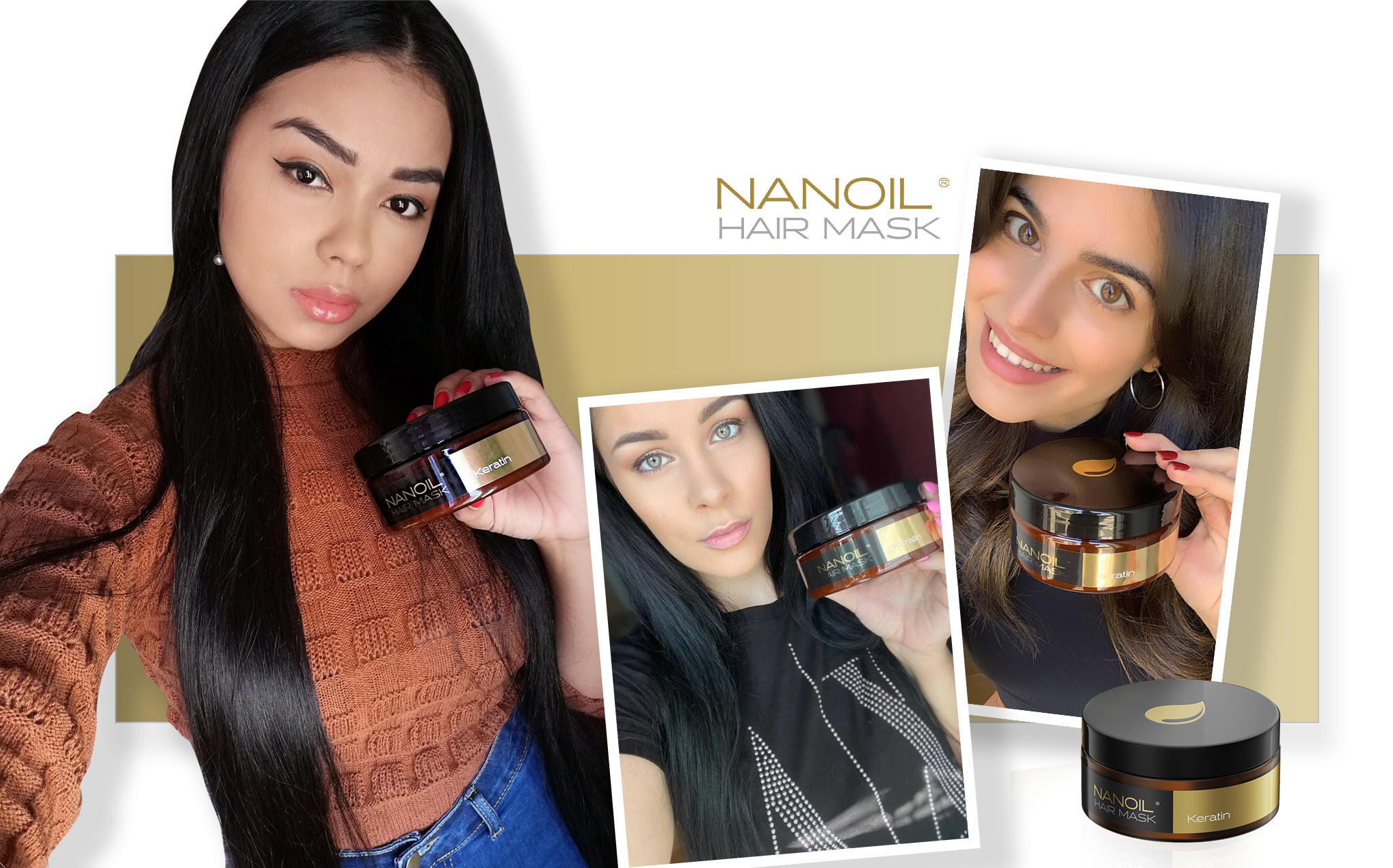 Nanoil toppmasker med keratin